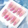 10Pcs Handmade Nails Set Press On Long Almond False Nail High Luxury Minimalist Style Design Reusable Full Cover Fake Nail Tips