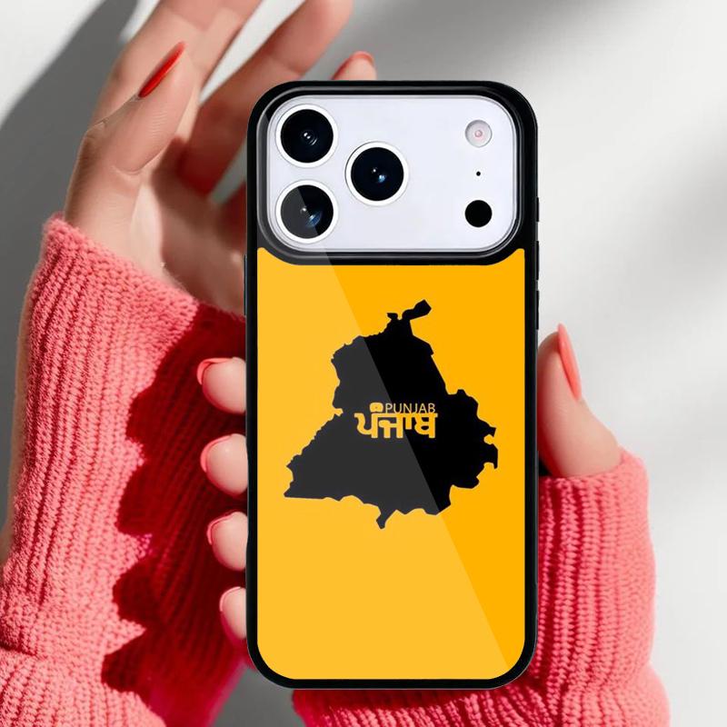 Punjab Map Outline soft Phone Case for iPhone 17 Air 16e 15 14 13 Pro Max Back Cover for 12 11 Pro Coque