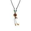 Creative Design Bohemian Necklace, Light Luxury Retro Long Braided Rope Exotic Ethnic Temperament Sweater Chain
