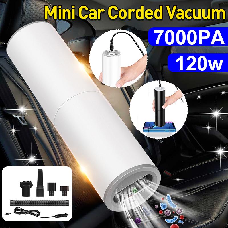 

7000 ПА 120 Вт Мини Всасывающий Портативный Пылесос Для Автомобиля Низкий Уровень Шума Ручной Автомобильный Пылесос Для Чистки Автомобиля Дома Компьютера cord чёрный
