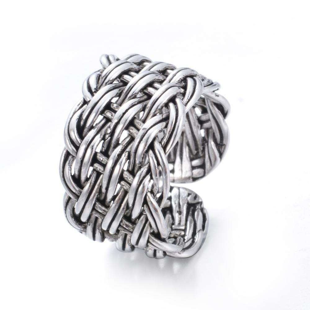 New Arrival Silver Color Trendy Thai Silver Flower Ladies Finger Rings Jewelry For Women Open Ring Never
