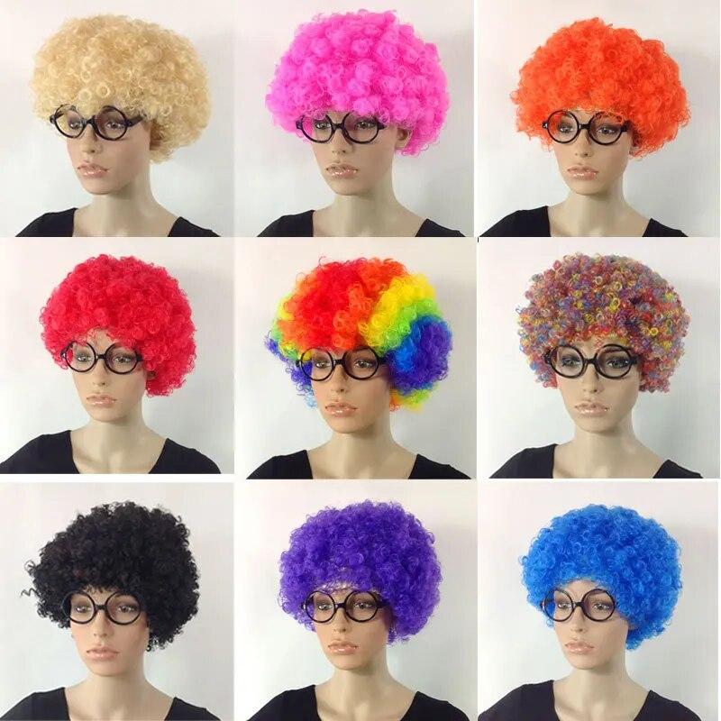 Funny Wig Cap Fluffy Wavy Head Wig for Birthday Dress Performance Props Hair Cap Header Reactive Party Supplies