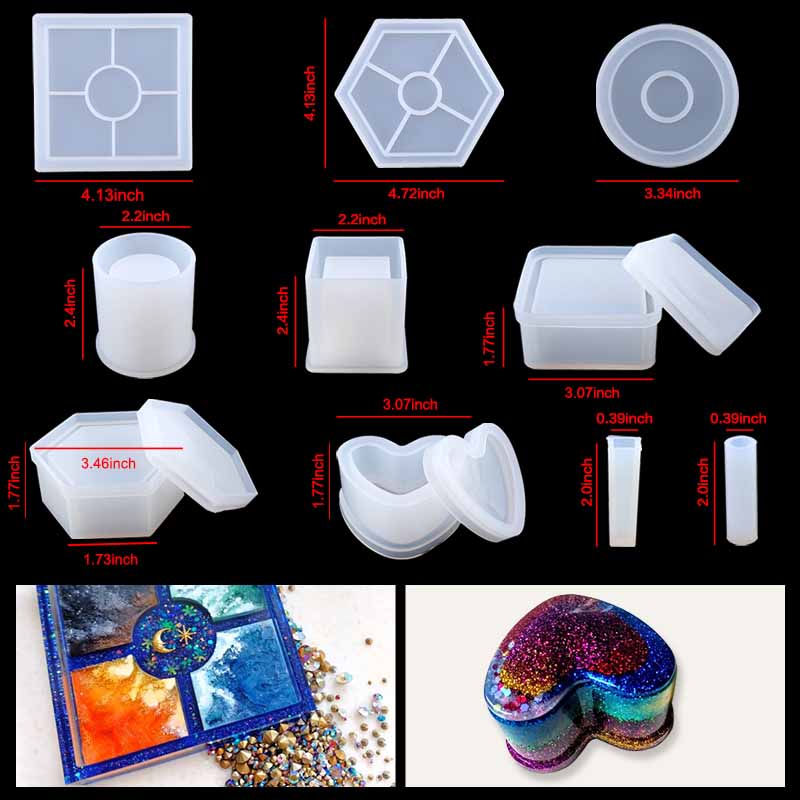 Transparent Epoxy Resin Molds Set Silicone Molds For Epoxy Resin Kit Silicone Moule For Jewelry Making DIY Craft Art Supplies