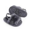 Baby Girls Spring and Winter Baby Shoes Cute Indoor Baby Fluffy Slippers Toddler Princess Breathable Simple Elastic Sandals