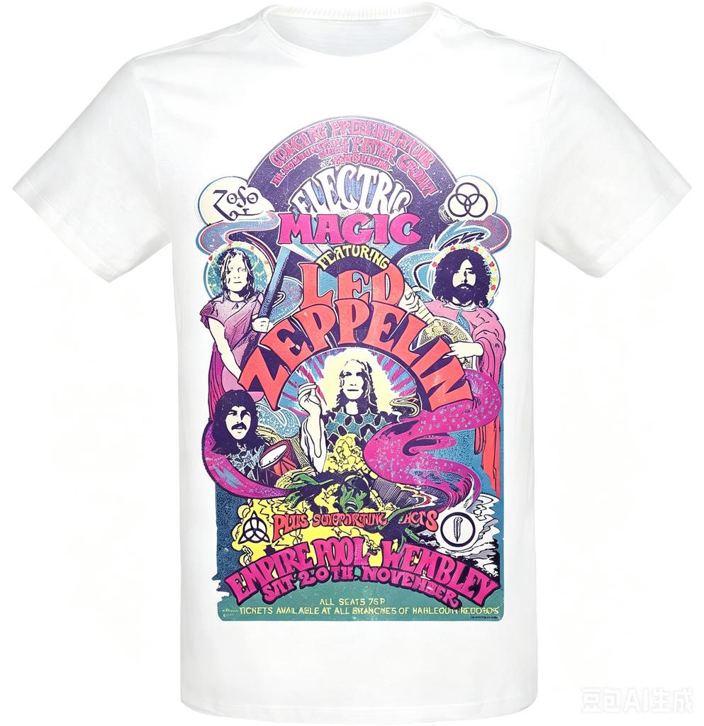 The Mother Ship Led Zeppelin Cotton Tshirt For Adult Summer Funny Tshirts Hippie Tee Shirt Oversized Cheap Clothing