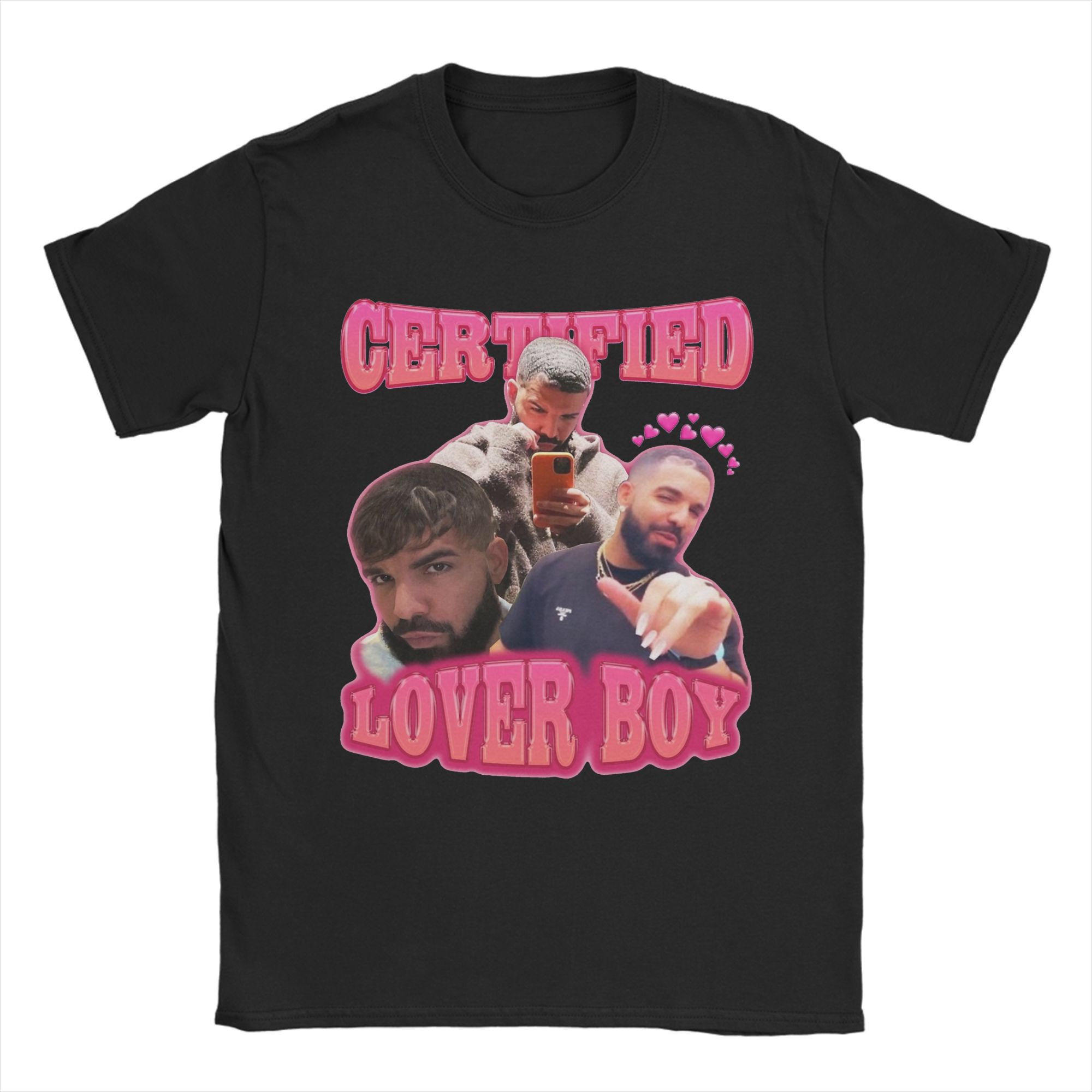 

Certified Lover Boy Drakes Men s T Shirts Casual Tee Shirt Short Sleeve Round Neck T-Shirts Pure Cotton Gift Idea Clothes 5XL різнокольоровий