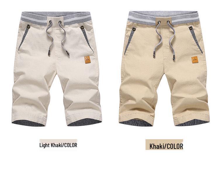 Men's Summer Slim Fit Linen Shorts: Korean Style, Casual, Mid-Length, Cotton Blend
