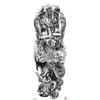 Waterdichte tattoo stickers voor de hele arm: Jezus, Maagd Maria, Kroon, Leeuw-ontwerp