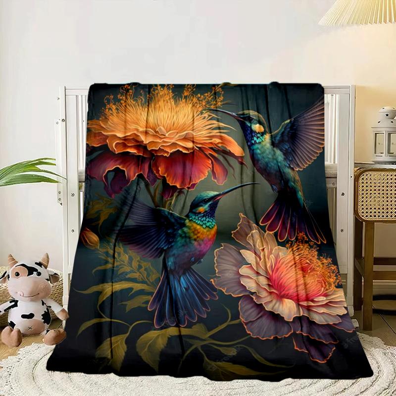 Hummingbird In Bloom Blanket Flannel Blanket Throw Blanket Sofa Cover Blanket Soft Premium Blanket Picnic Blanket Tv Blanket Gifts