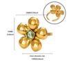 New retro natural stone zircon ring flower round opening stainless steel ring premium versatile jewelry
