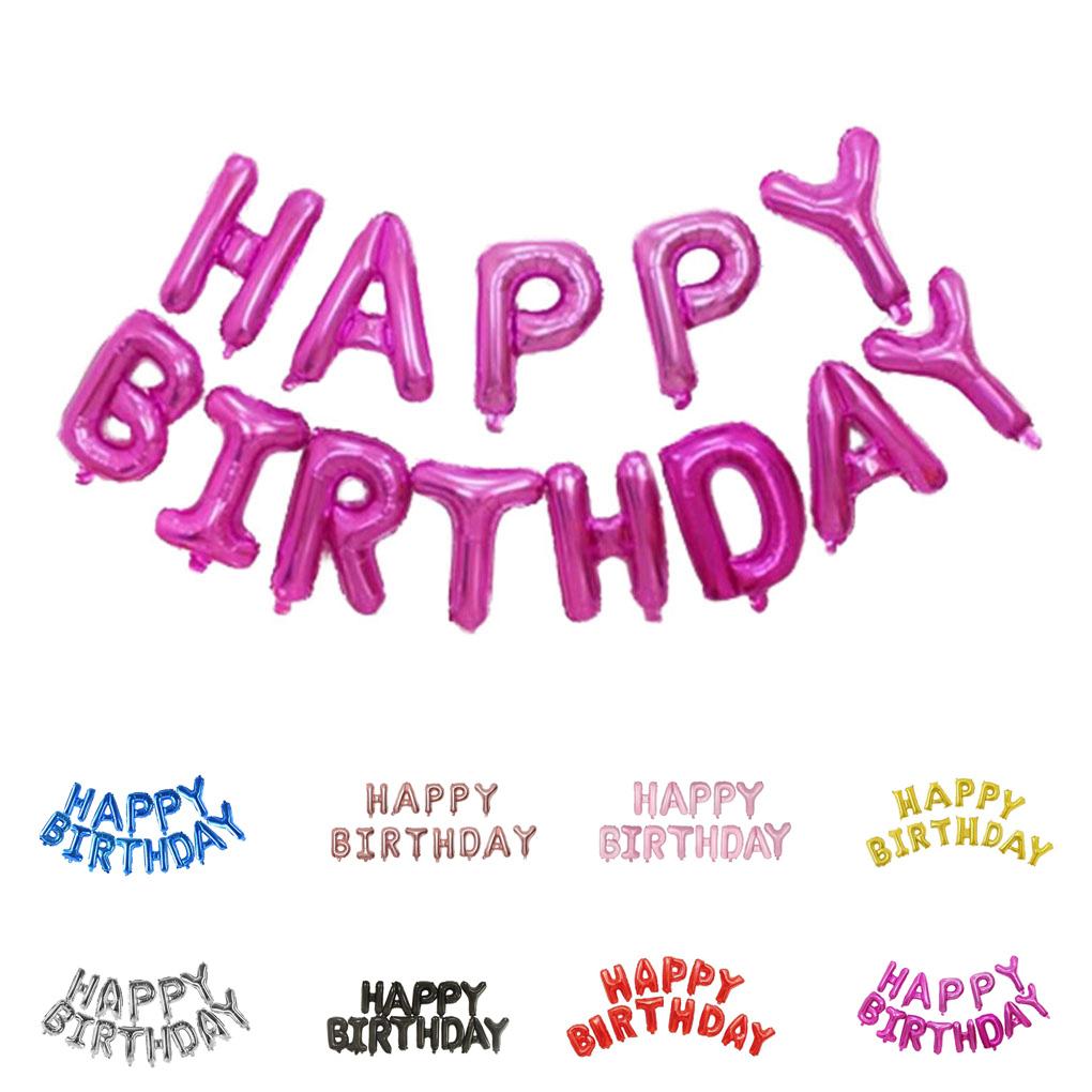 13 teile/satz 16 Zoll Alles Gute Zum Geburtstag Aluminium Ballon Geburtstag Party Buchstaben Ballon Dekorationen