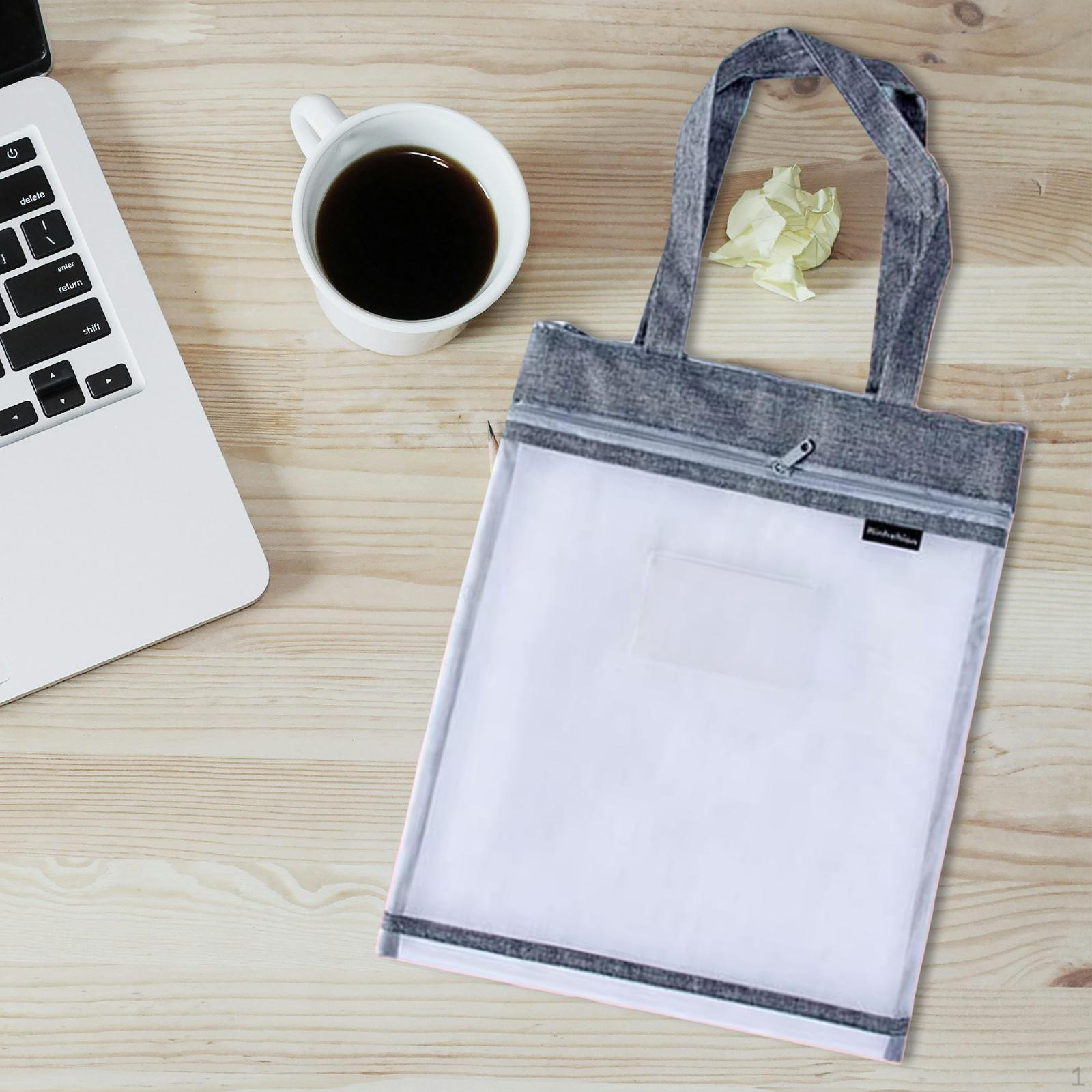 

Сумка-тоут для студенческих книг, удобная для переноски, с карманом для визитной карточки, на молнии, для формата А4 серый