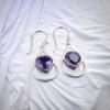 Natural Iolite Gemstone 925 Sterling Silver Handmade Jewelry Hook Earrings 1.50" EE-38-2