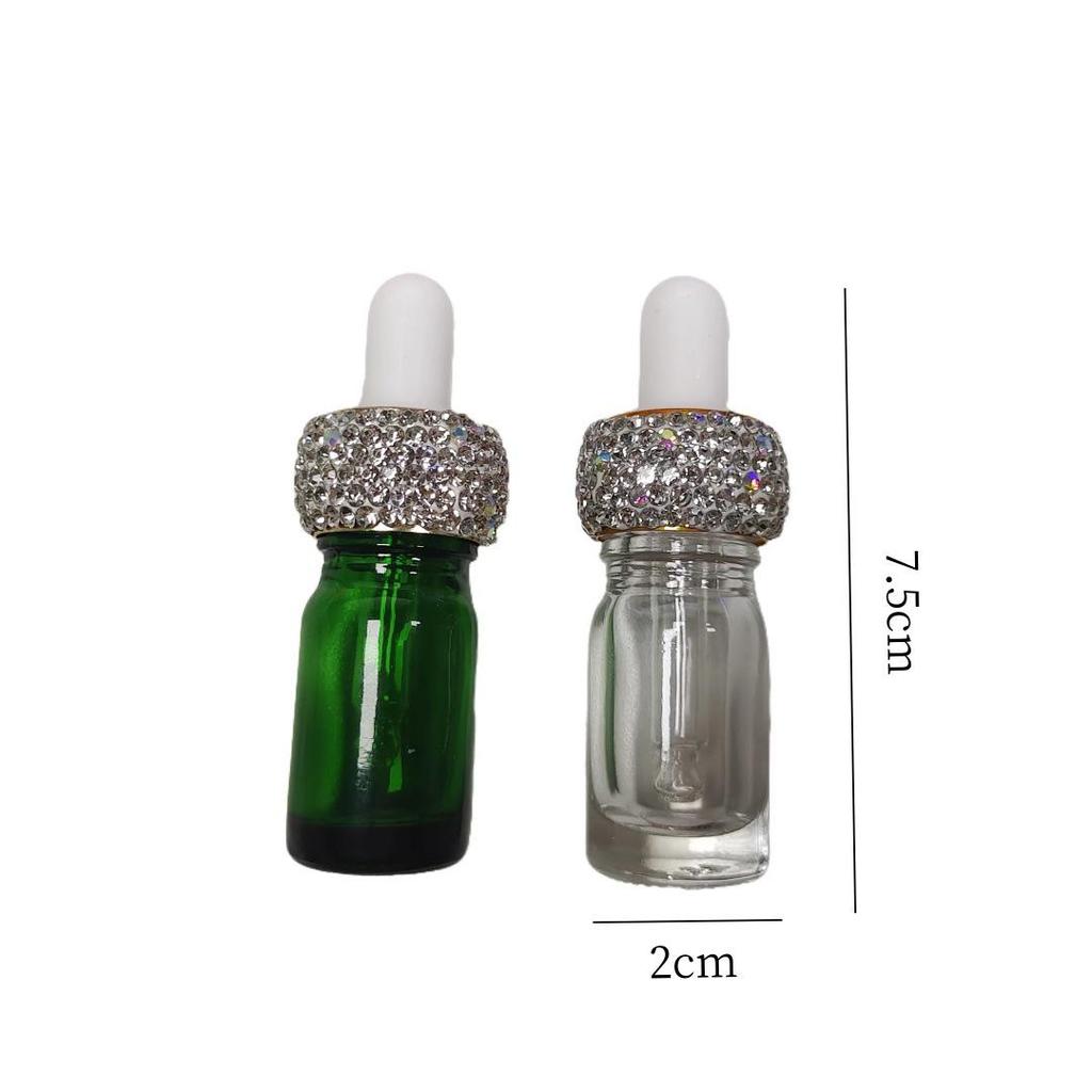 Elegant Diamond-Studded Glass Dropper Bottle - Portable, Multifunctional Essence & Perfume Container