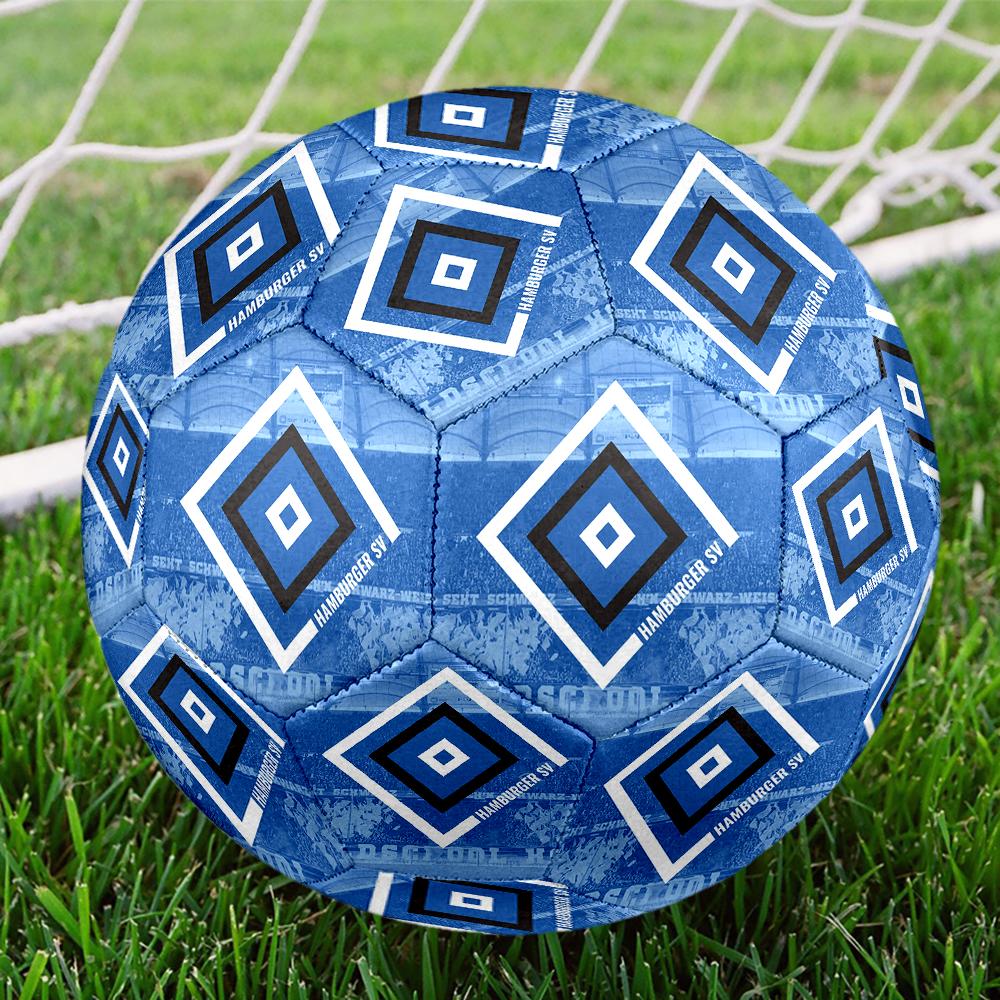 Pallone da Calcio Hamburger SV HSV taglia 5, colorato, adatto a tutte le età, cucito a macchina, materiale PVC, qualità da competizione, resistente e ad alto rimbalzo