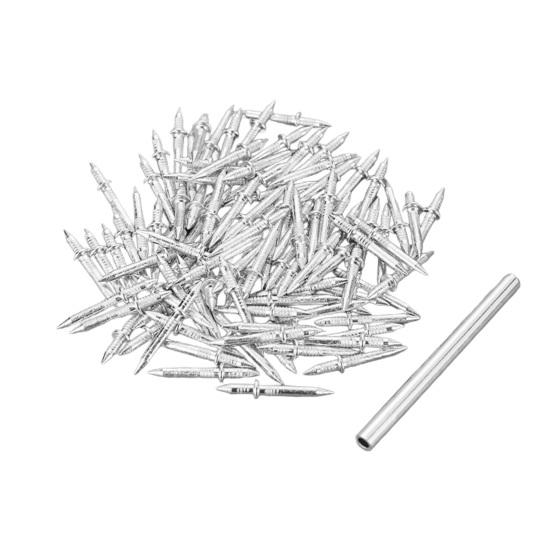 100 шт. Цвяхи з подвійною головкою Легкий монтаж Двосторонні безшовні цвяхи для плінтуса зі спеціальним інструментом-втулкою