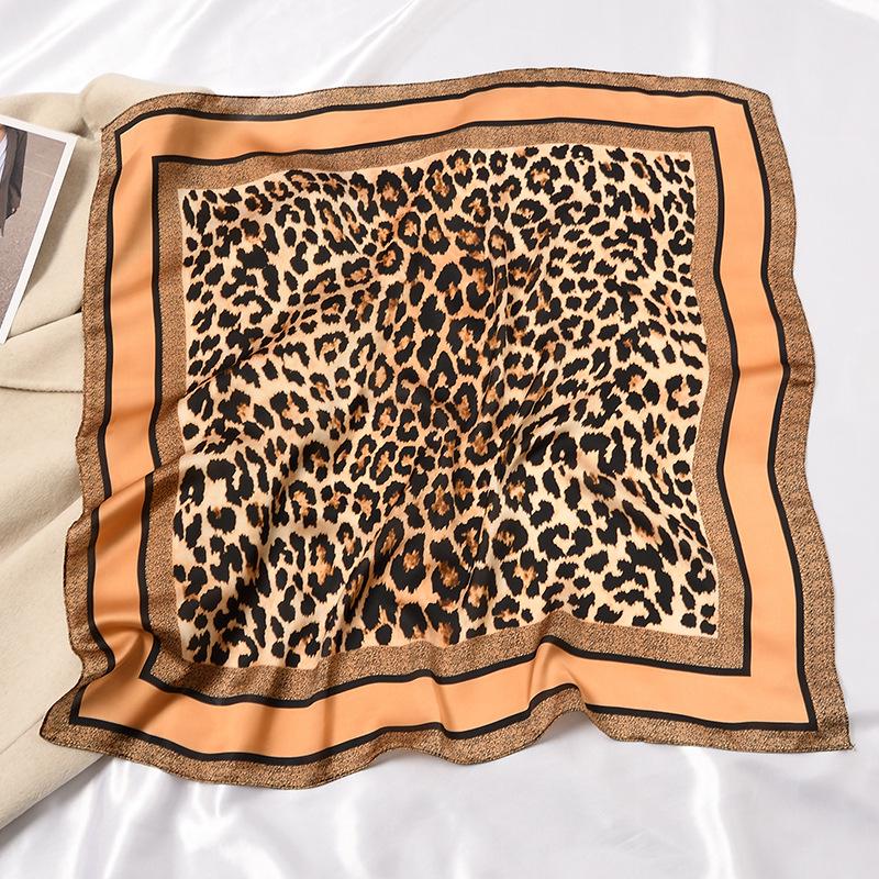 Women's Retro Fashion Mulberry Silk Feel Square Scarf - Summer Faux Satin, Sun Protection, 90cm