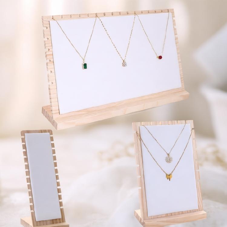 Pack of 3 Wood Jewelry Stand for Multi Piece Necklace and Bracelet Organization with Space Efficient Design