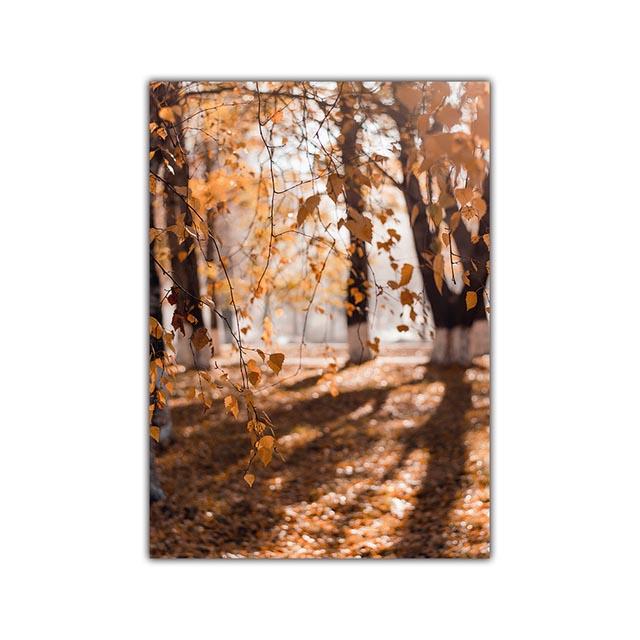 Autumn Scenery Canvas Painting Poster Pumpkin Leaves HD Printing Wall Art Picture Print Living Room Bedroom Home Decoration