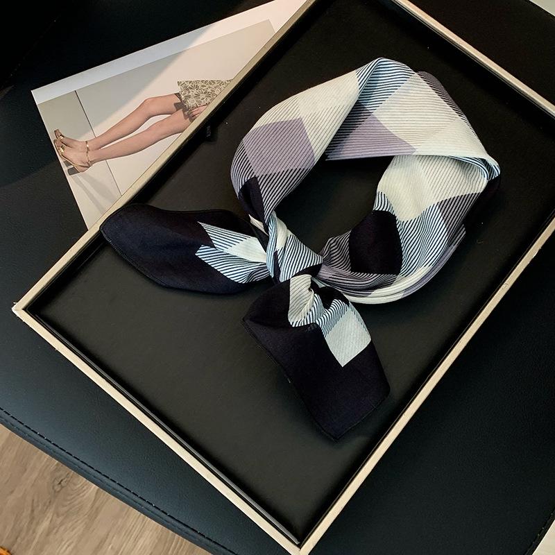 Literary square scarf cotton spring and summer silk scarf women's headscarf fashion headband flower scarf scarf silk scarf