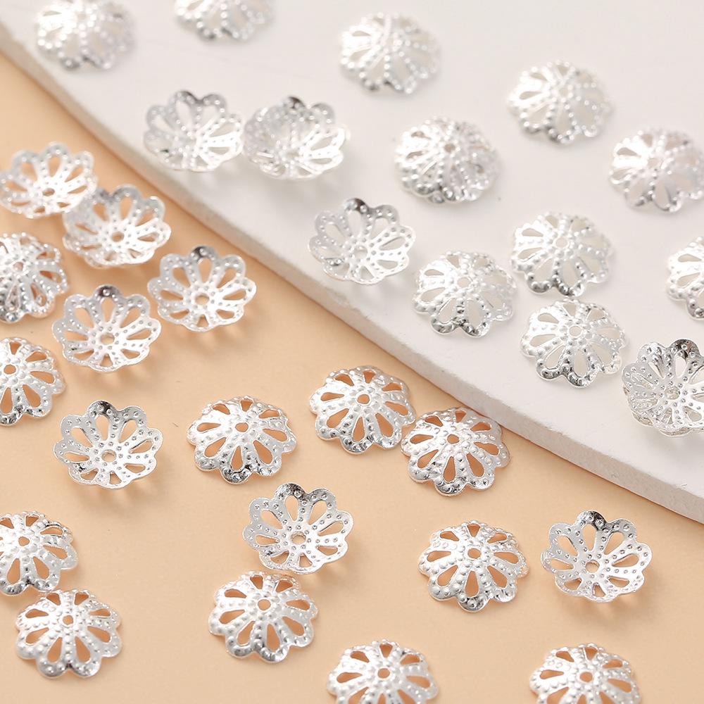 

Полые бусины-разделители в виде чашечек-цветочков из 18-каратного золота для изготовления браслетов своими руками Silver