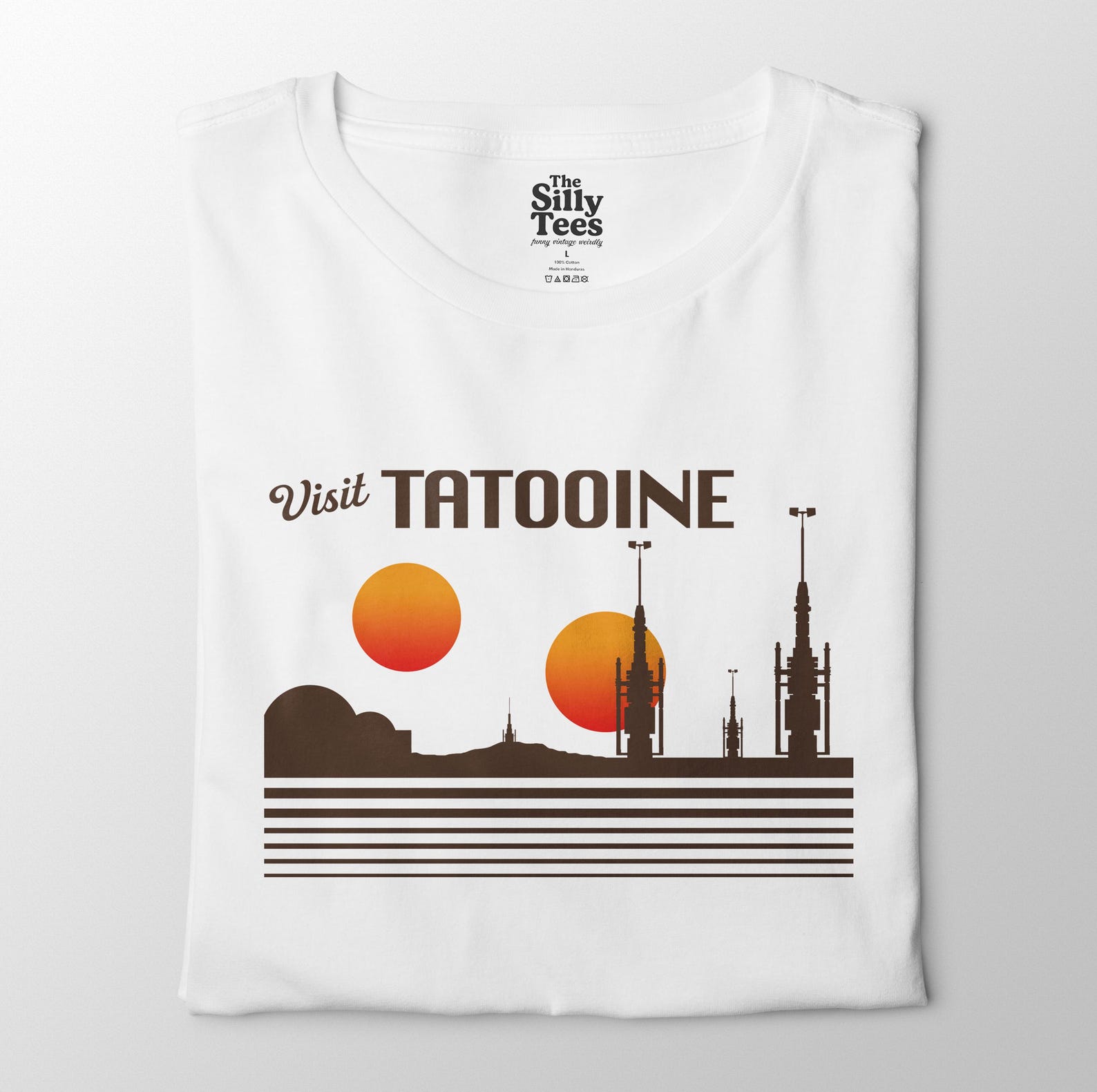 Visit Tatooine T-Shirt: Retro Sci-Fi Twin Suns Graphic Tee 3XL