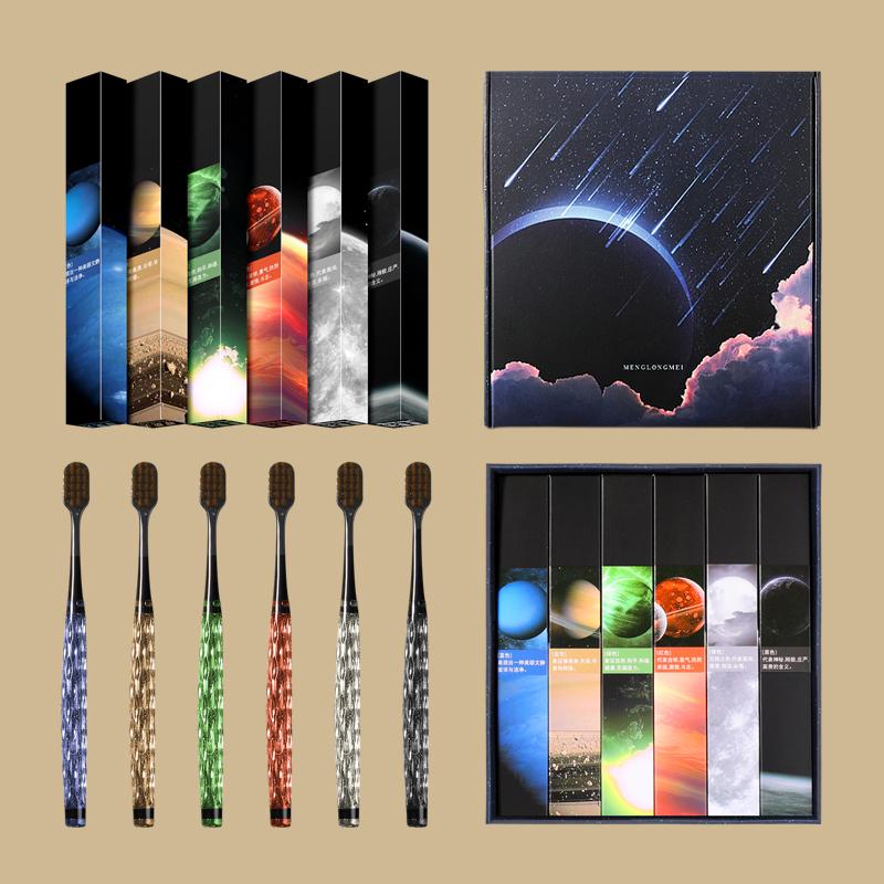 

Модная подарочная упаковка, тонкая шелковистая новая мягкая щетина, взрослая зубная щетка, высококачественная нескользящая ручка, широкая головка, парная домашняя зубная щетка