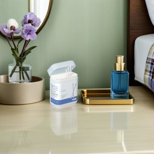 TOVINANNA 1-Piece Cotton Swab, Sponge, Cotton Stick, Baby Ear Cleaning Swab, Earwax Remover, Absorbent, White