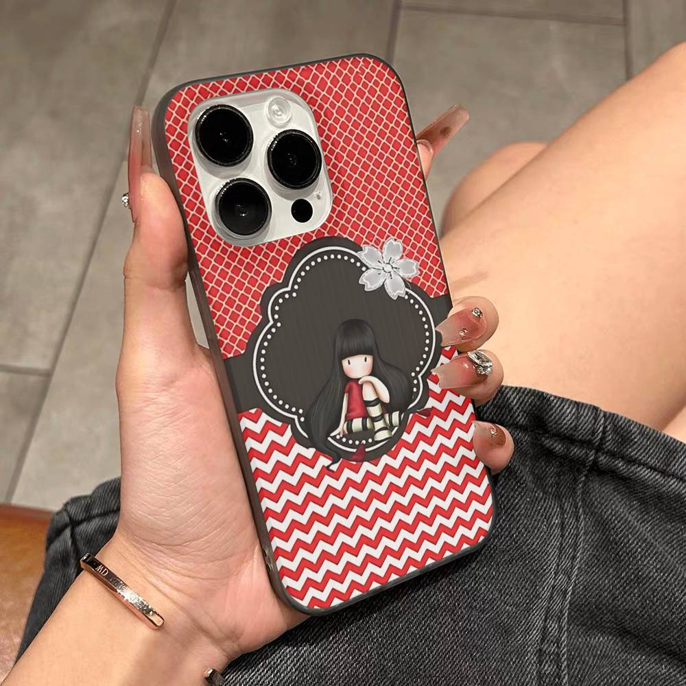 Japan Santoro G-Gorjuss Phone Case For IPhone 17 16 15 14 13 12 11 Corrugated Frosted Soft Cover Anti-Slip