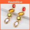 Stylish Creative Multi-color Gemstone Earrings Alloy Electroplated