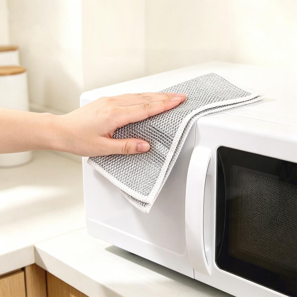 Multi-Layer Silver Fiber Kitchen Cleaning Cloths Set for Dishwashing and Oil Removal Durable and Non-Sticky Surface Cleaning Towels for Home Use