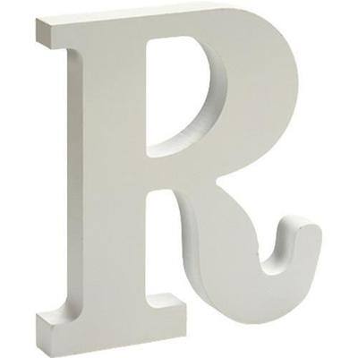 Decorative Brush Letter R 15 X 1.8 Cm White Wood