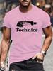 Summer Men's Fashion Tee Clothing Hip Hop Technics Headphone Graphic Tee Shirt Men Casual Streetwear Funny Printed Tops T-shirt
