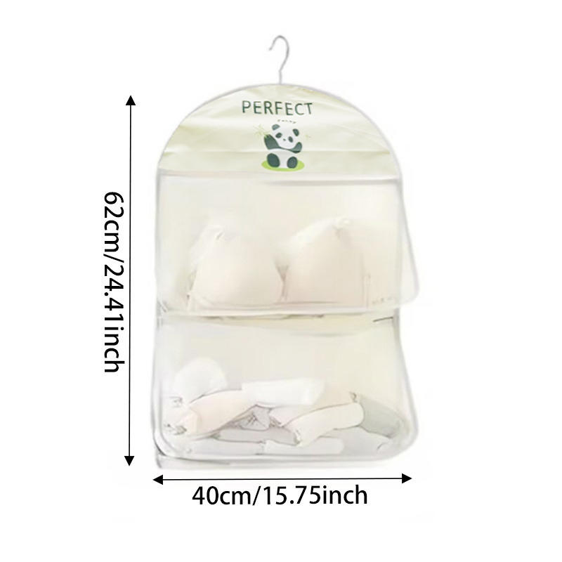Double Layer Storage Hanging Bag Sock Storage Hanging Bag Wardrobe Dormitory Mesh Bag Underwear Wall Hanging Sorting Storage Bag