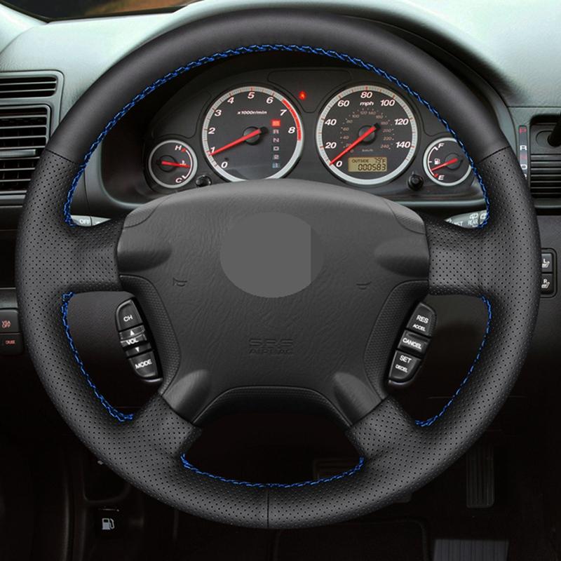 Car Steering Wheel Cover For Honda CR-V CRV 2002 2003 2004 2005 2006 DIY Black PU Microfiber