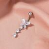Vintage Stainless Steel Zircon Navel Ring Rhinestone Butterfly Body Piercing Jewelry Piercing Hip Hop Belly Button Ring Gift