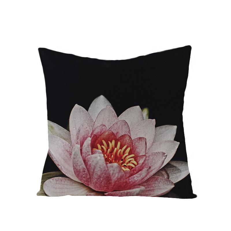 Modern Simple 3D Flower Polyester Pillow Cover for Home New Chinese Style Pillow Sofa Car Cushion Cover