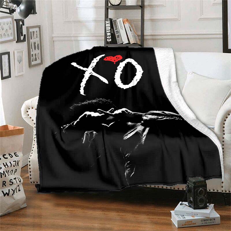 The customizable T-The Weeknd flannel soft blanket is suitable for home, bedroom, bed, sofa, travel, and children's use.