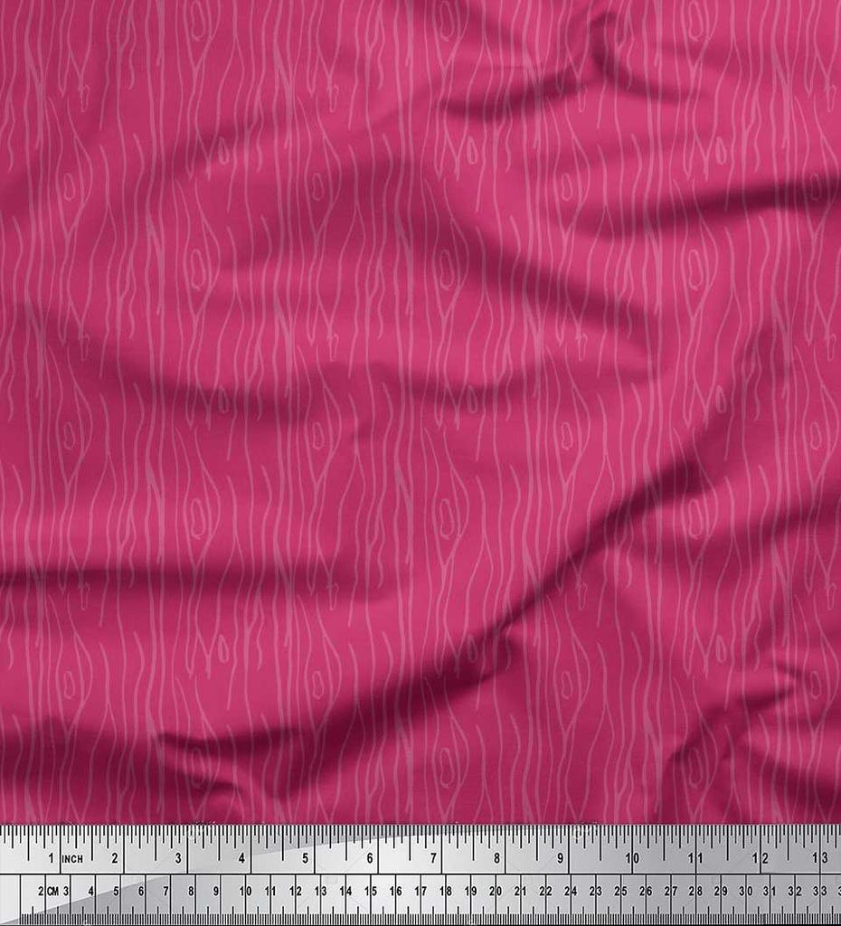 Soimoi Japan Crepe Satin Fabric Wood Grain Texture Fabric Prints By metre 42 Inch