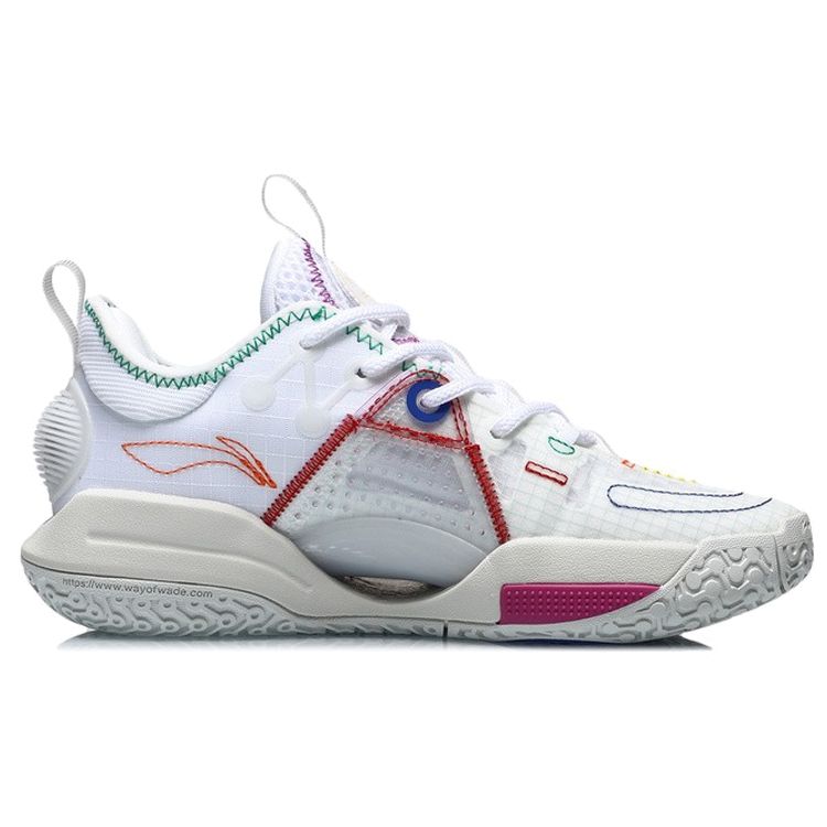 Li Ning All City 9 V1.5 Youth Basketball Shoes Kids Sneakers White Red ABPR033-3