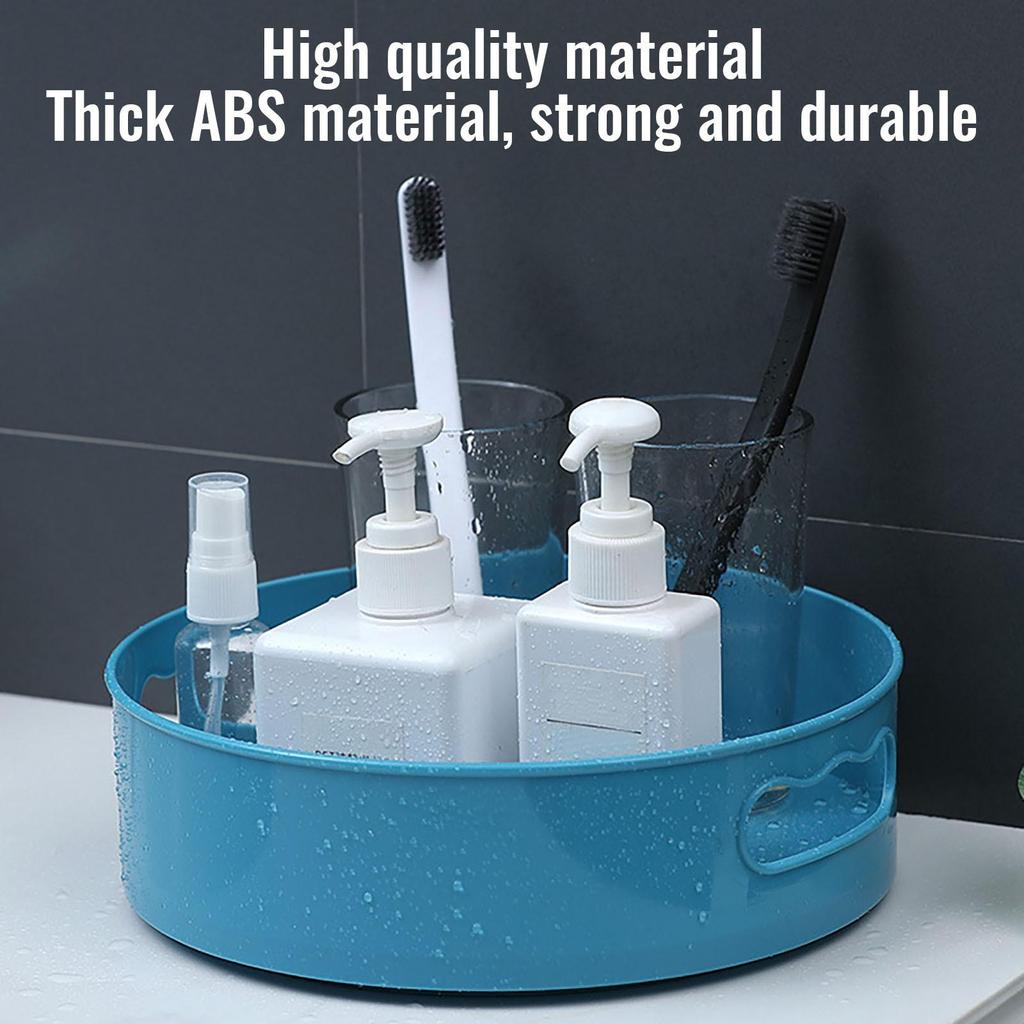 Multifunctional Bathroom Storage Box Rotatable Kitchen Storage Tray With Handle