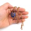 Natural Stone Crystal Rough Stone Mesh Pocket Hand-Woven Necklace Pendant, Adjustable N558