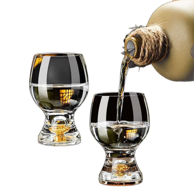 LISM Luxury Gold Foil Wine Glass Set