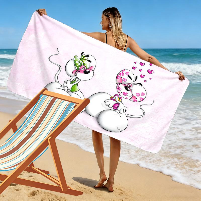 Diddl Print Beach Towel, Large Soft Quick Dry Towel for Beach Camping Swimming