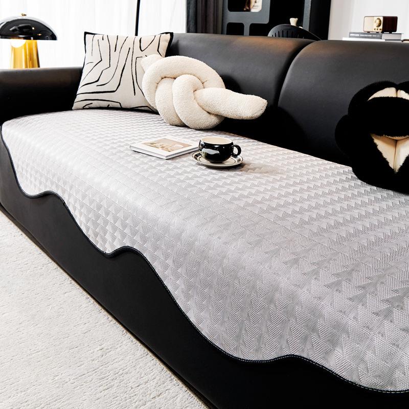 

Летний ледяной шелк прохладный дышащий нерегулярный диванная подушка Moen нескользящий прямой ряд диванный чехол полотенце 90*90cm