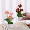 1Pcs Artificial Potted Plant Decoration 14cm Fake Plant Ornament for Home Table Bedroom Decor DIY Crafts Ornament Accessories