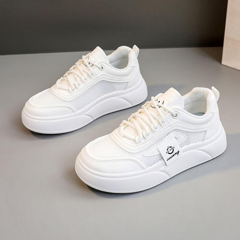 

Thin mesh pregnant women soft-soled casual sports board shoes women s summer 2025 new shit-stepping hollow breathable mesh shoes 40 белый