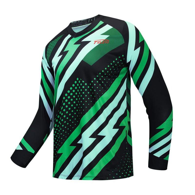 Men Women Cycling Jersey Long Sleeve Quick Dry UV Protection Mountain Bike Downhill Racing Shirt