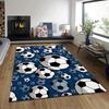 Stylish 2D Broken Wall Soccer Ball Print Non Slip Area Rug Comfortable Modern Football Fans Carpet for Living Room Game Room
