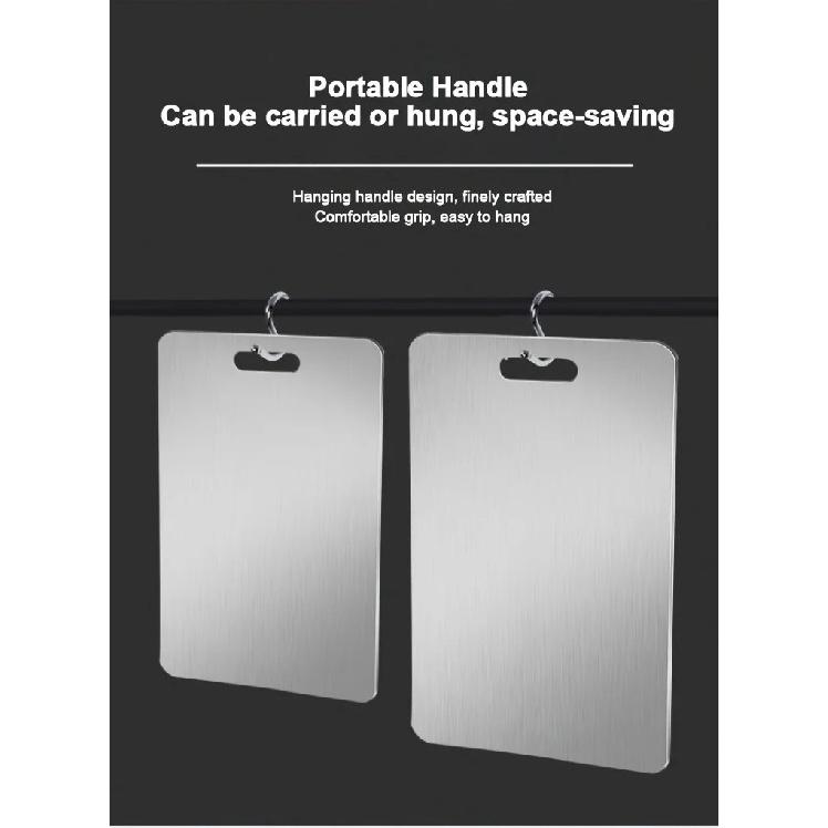 Stainless Steel 3pcs Cutting Boards - BPA-Free Dishwasher Safe Non-Slip Kitchen Boards w/Juice Groove, Rustproof & Space Saving